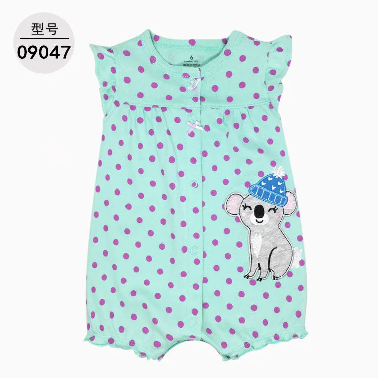 Summer Cartoon Baby Romper O - Neck Cotton Clothing
