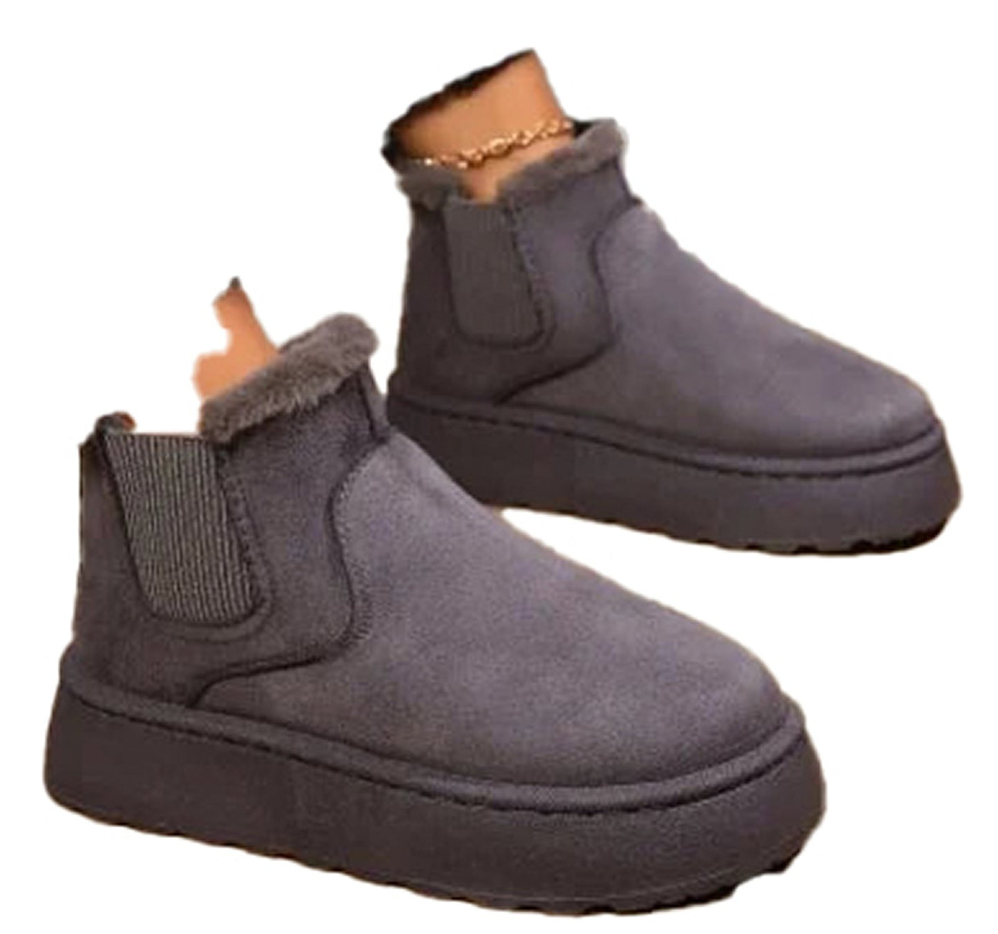 Womens Winter Faux Suede Boots