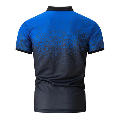 Men's gradient polo shirt in blue and black design for stylish casual wear