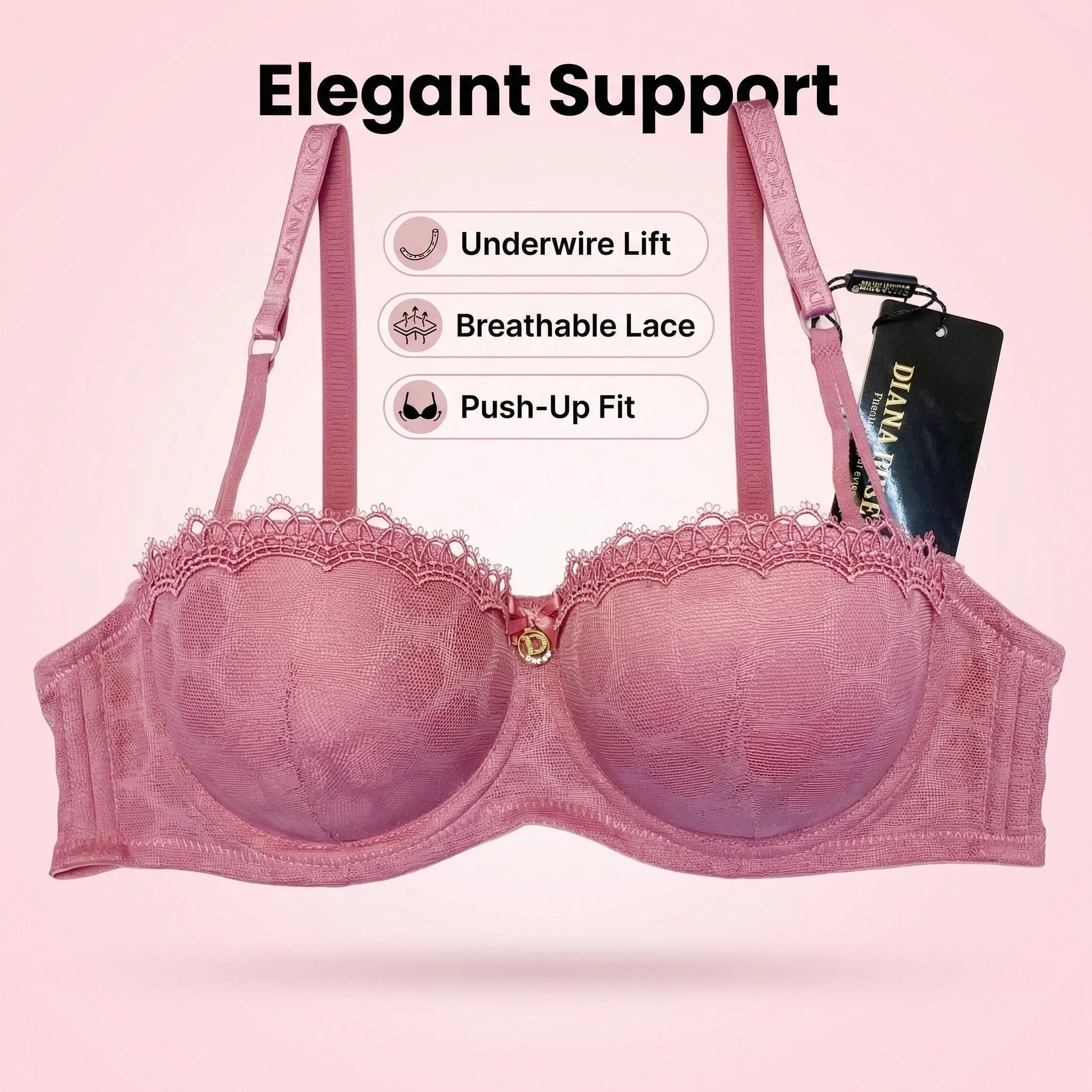 Underwire Push Up Bra for Elegant Support