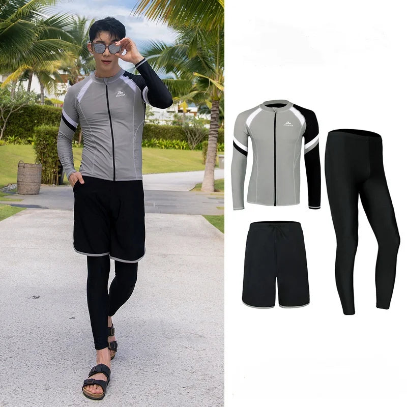 Couples Rash Guard 3 - Piece Swimwear Long Sleeve
