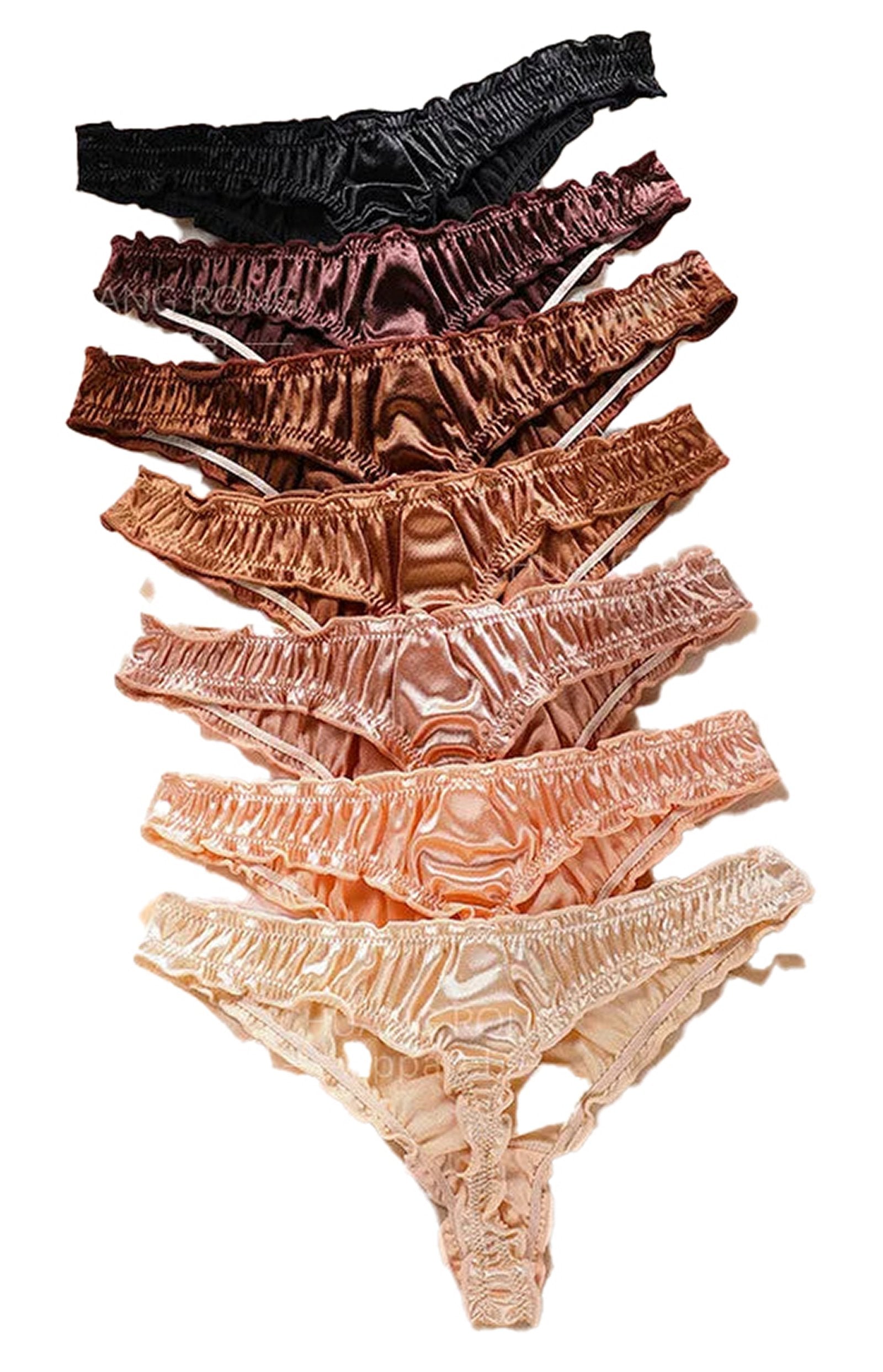 Back View of Luxury Satin Cotton Tangas