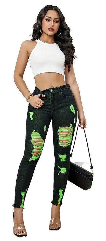 Womens Ripped Skinny Jeans For Trendy Style