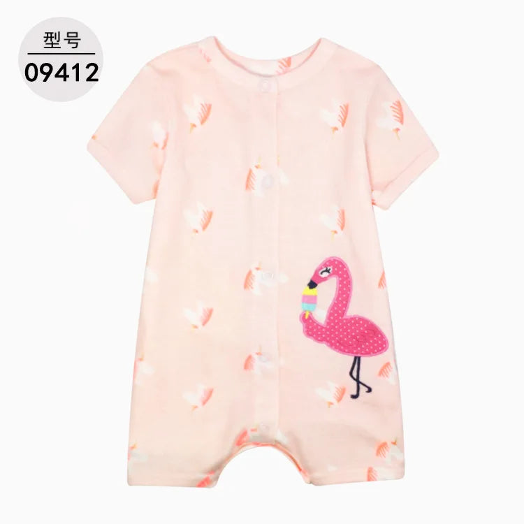 Summer Cartoon Baby Romper O - Neck Cotton Clothing