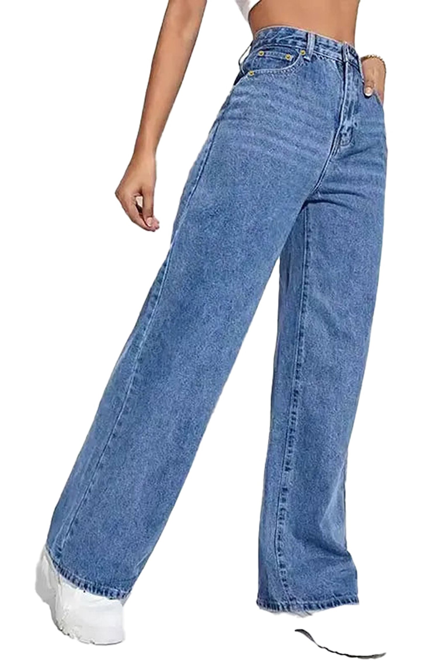 Womens Wide Leg Jeans High Waist