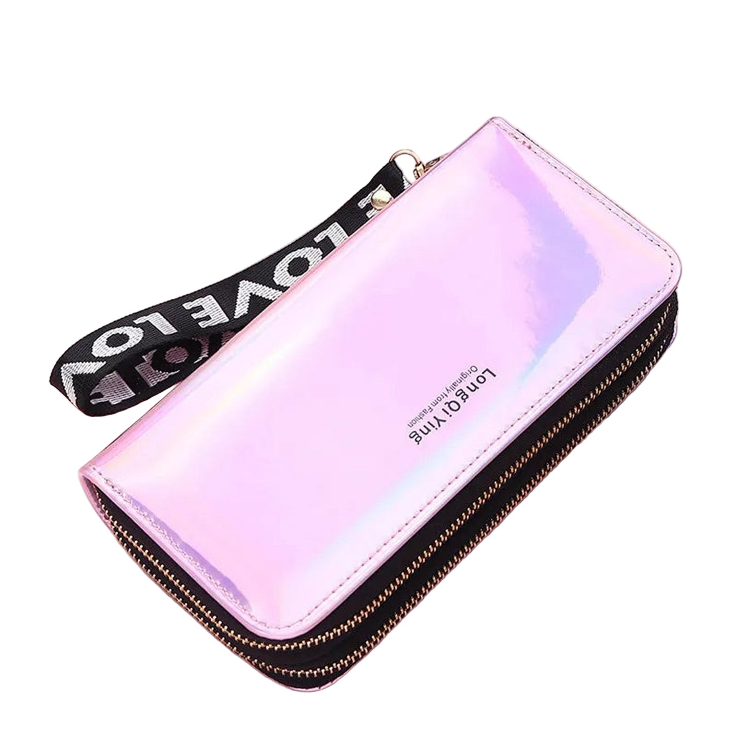 Womens Laser Wallet With Double Zipper