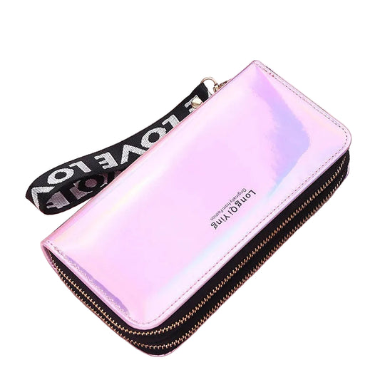 Womens Laser Wallet With Double Zipper