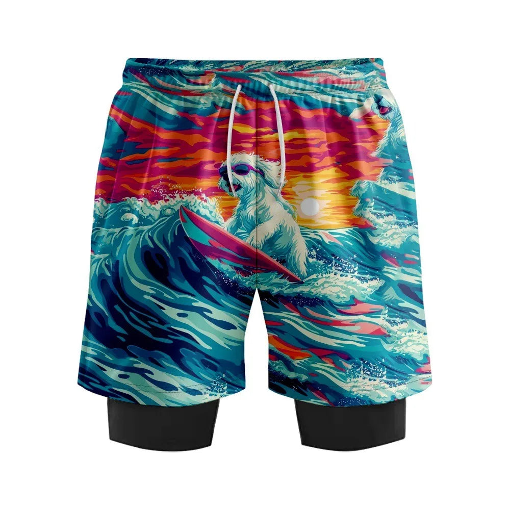 Men's Quick - Dry Digital Print Surf Board Shorts