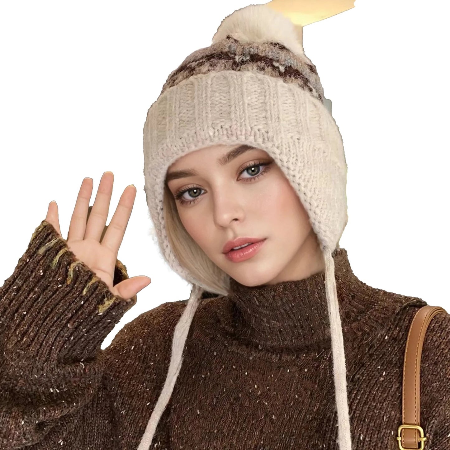 Womens Winter Beanie With Pompom