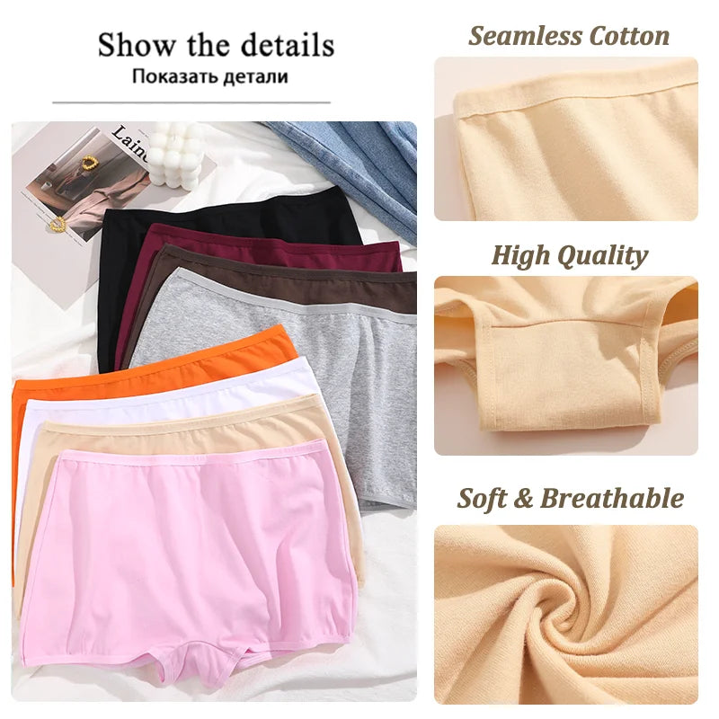 Womens Cotton Seamless Boxers Stylish Comfort