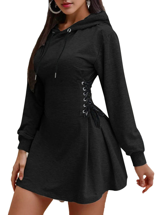 Womens Cinched Waist Hooded Sweatshirt