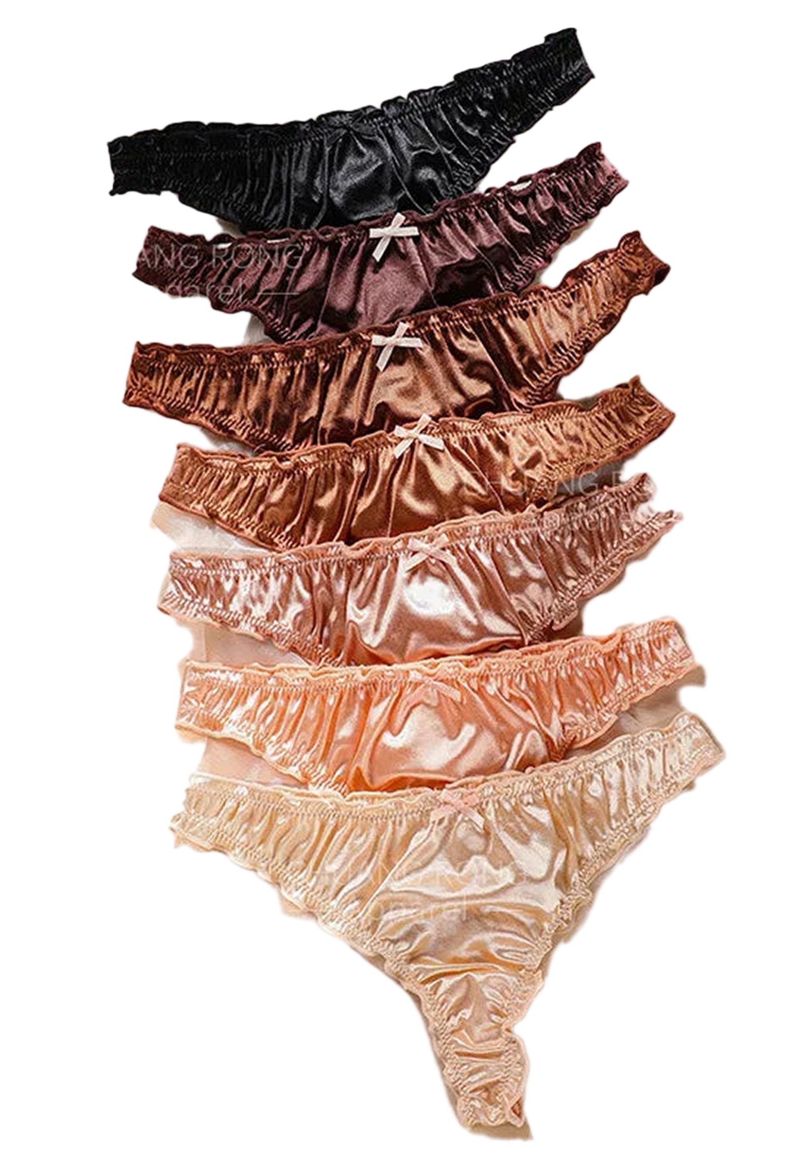 Front View of Luxury Satin Cotton Tangas