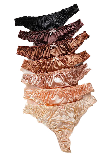 Front View of Luxury Satin Cotton Tangas