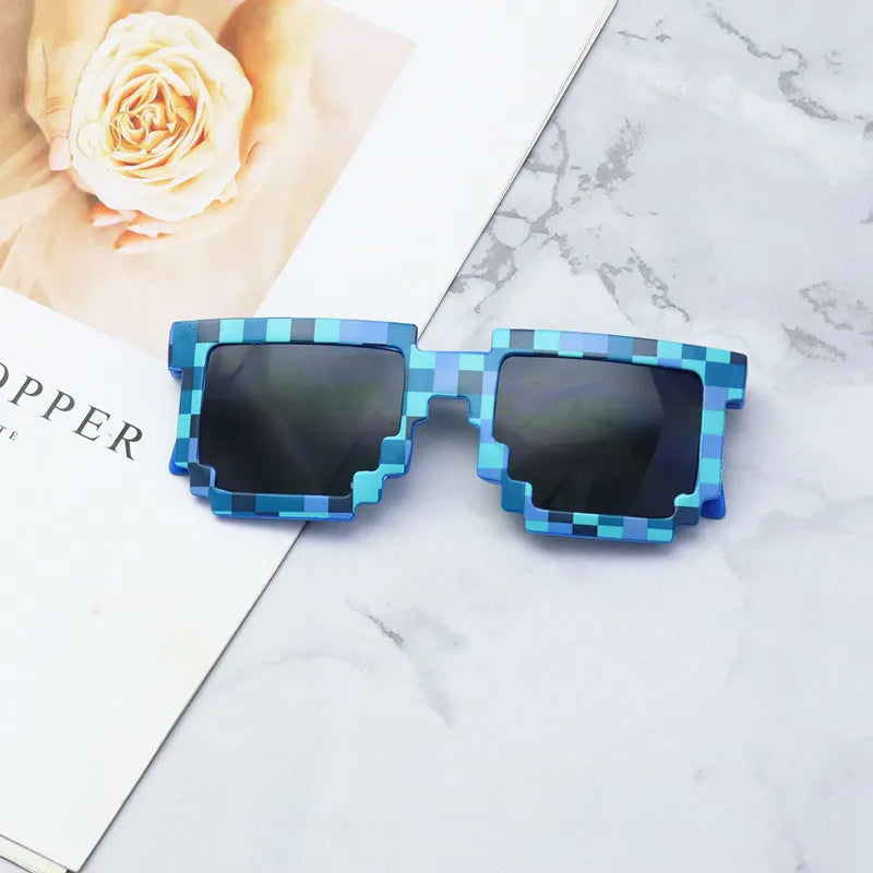 Pixel Mosaic Thug Life Square Sunglasses for Kids