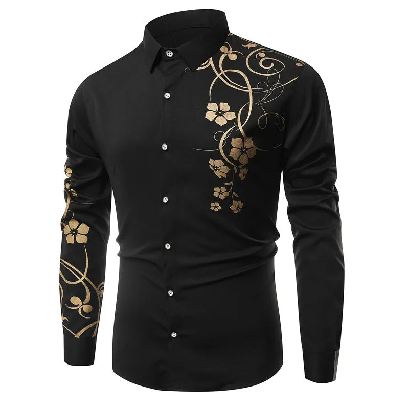 Mens Digital Printed Shirt Stylish Floral Design