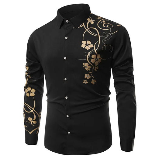 Mens Digital Printed Shirt Stylish Floral Design