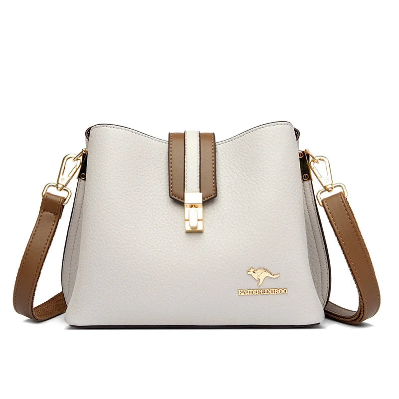 Designer Cowhide Leather Casual Shoulder Crossbody Bag