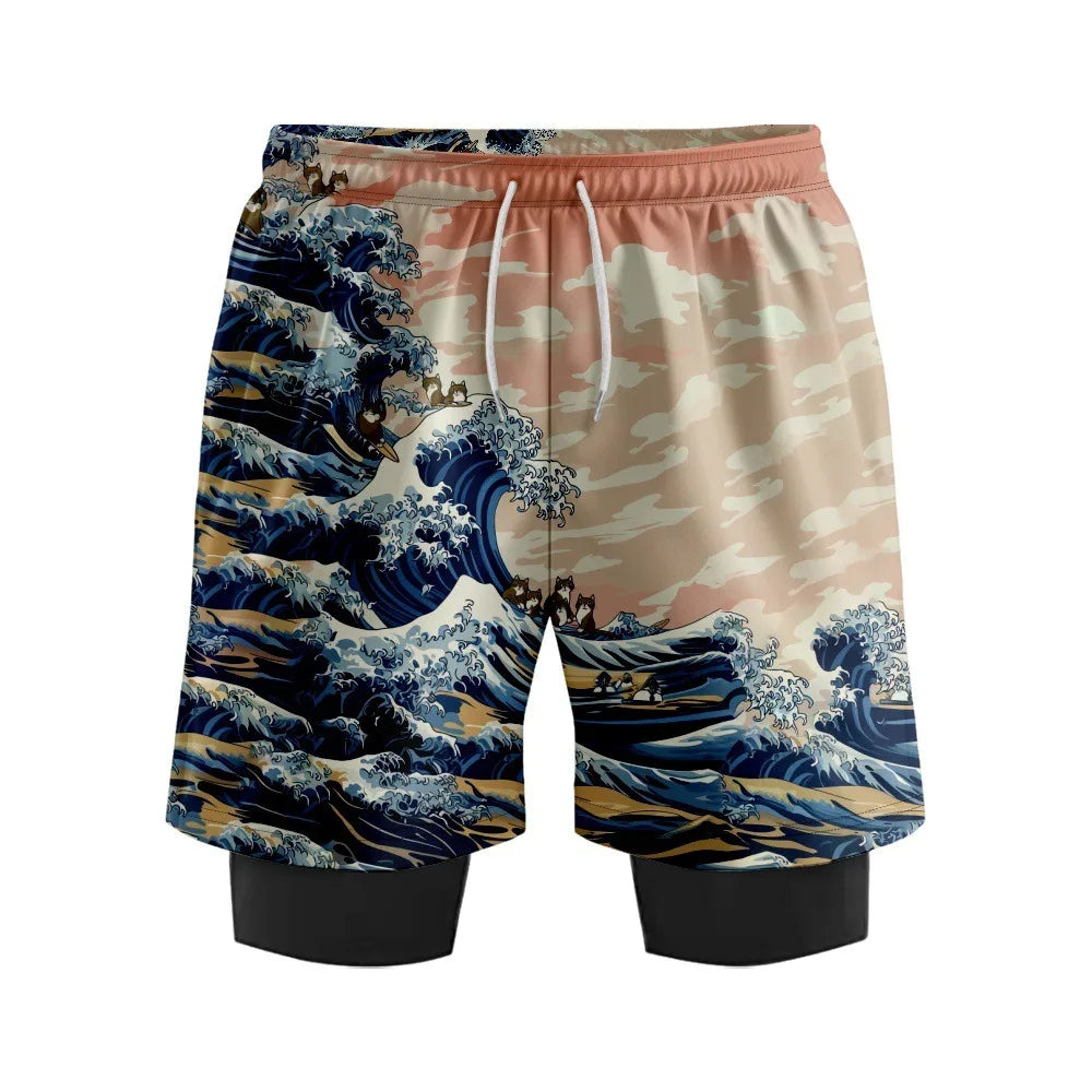 Men's Quick - Dry Digital Print Surf Board Shorts