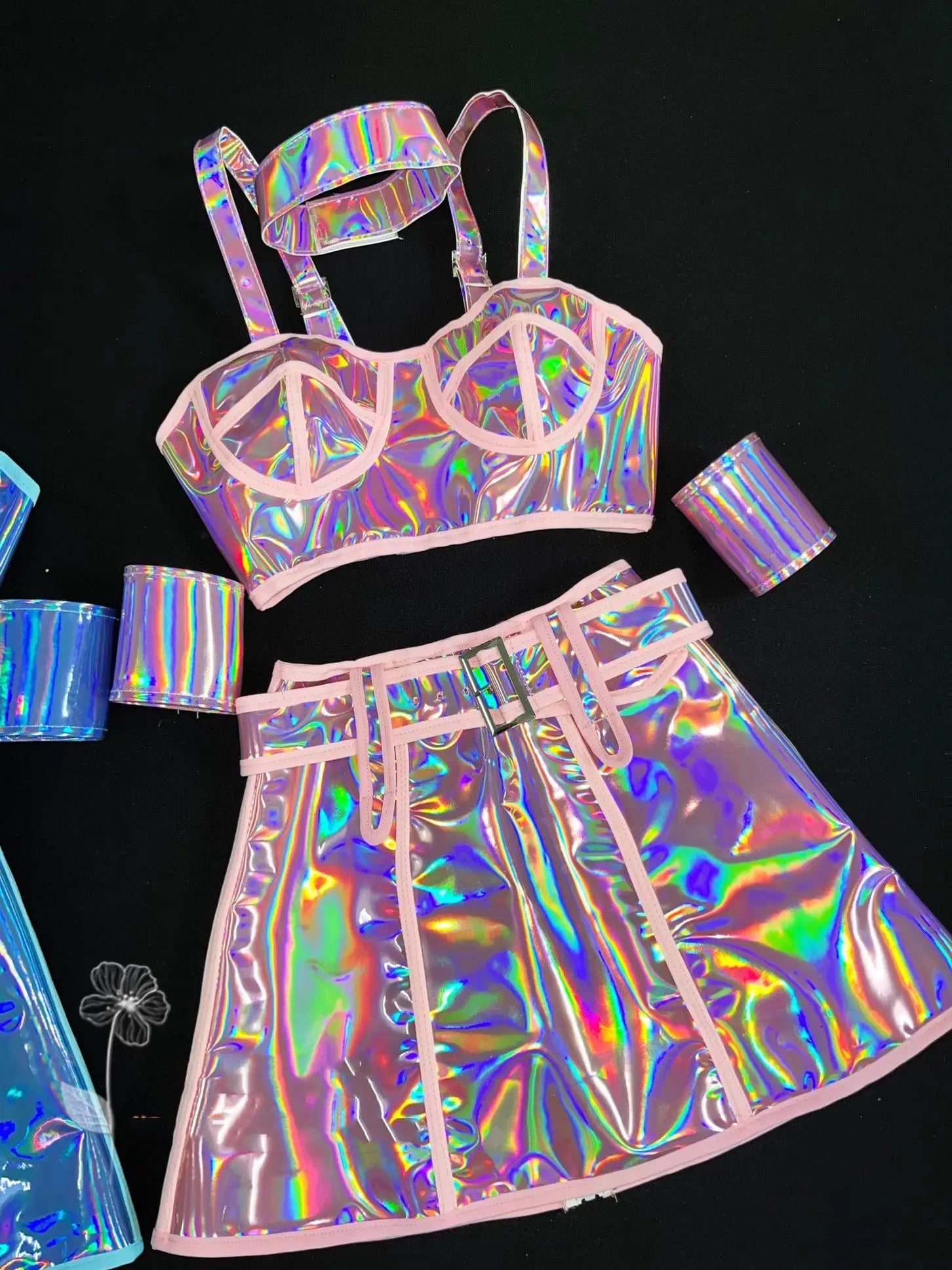 Holographic Outfit for Rave - Trendy Set