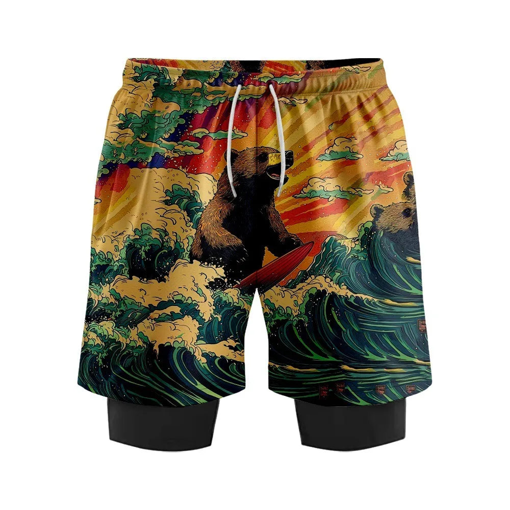 Men's Quick - Dry Digital Print Surf Board Shorts