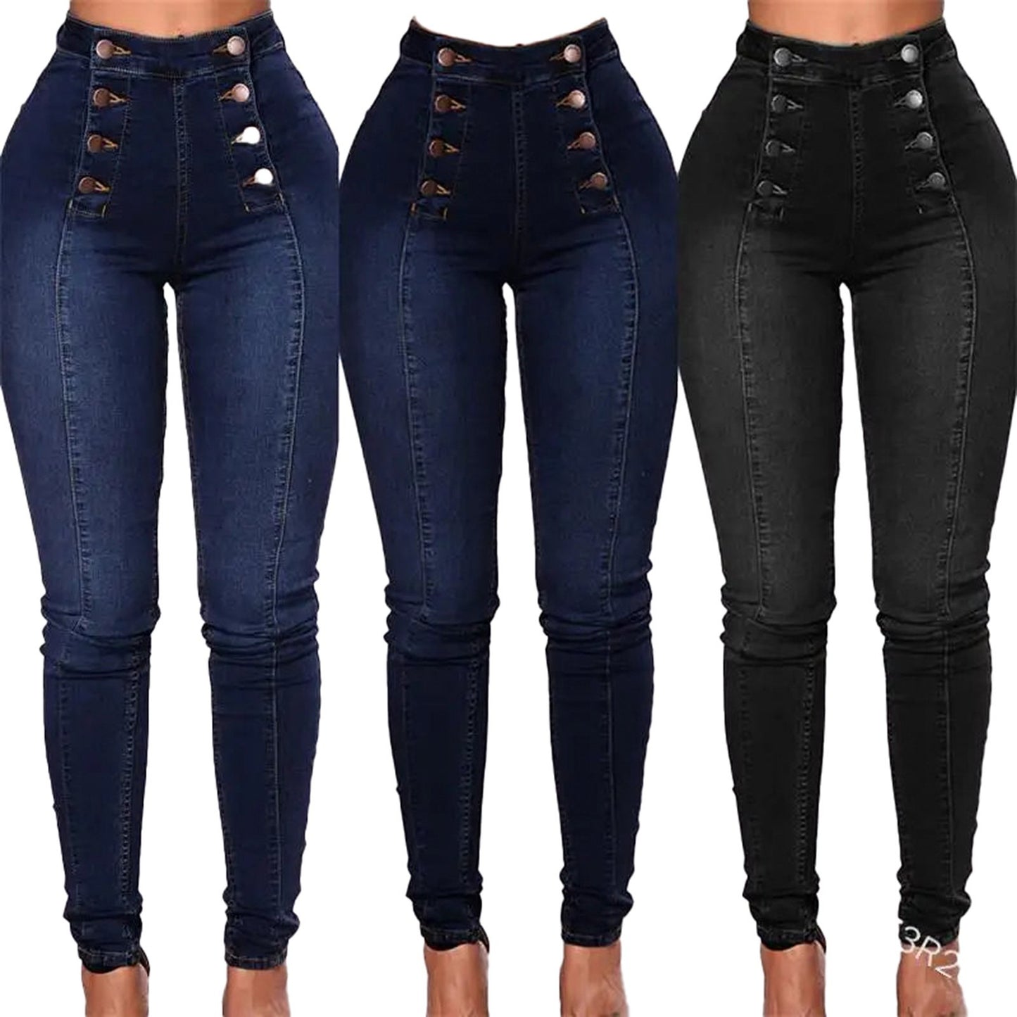 Vintage High Waist Skinny Jeans For Women