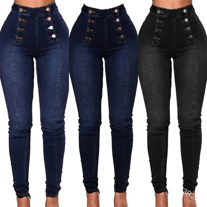 Vintage High Waist Skinny Jeans For Women