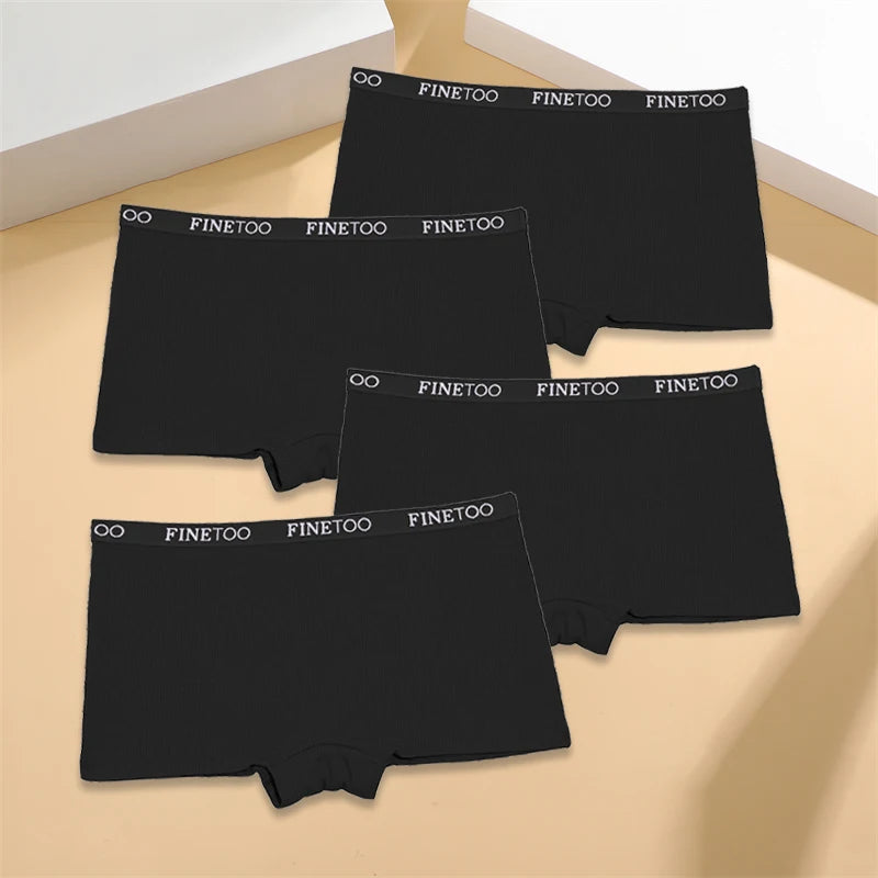 Womens Ribbed Boxer Underwear 4-Pack