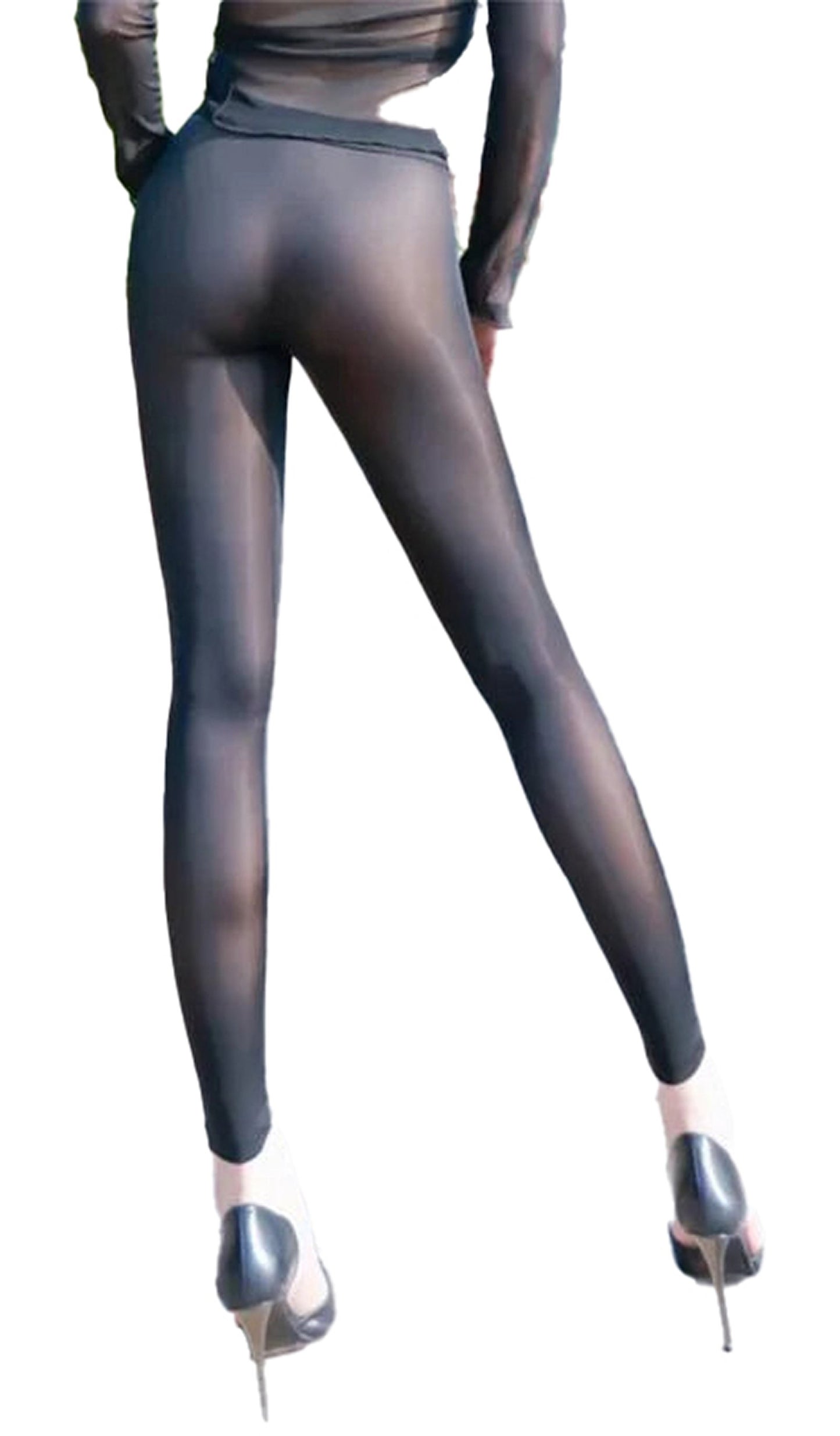 Sheer High Waist Pencil Pants Leggings