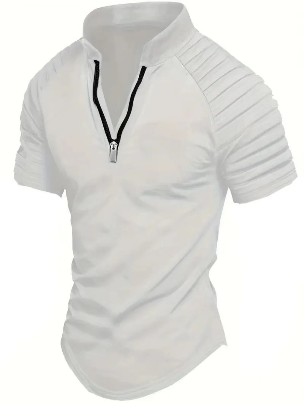 Mens Solid Color Polo Shirt Stylish Fit