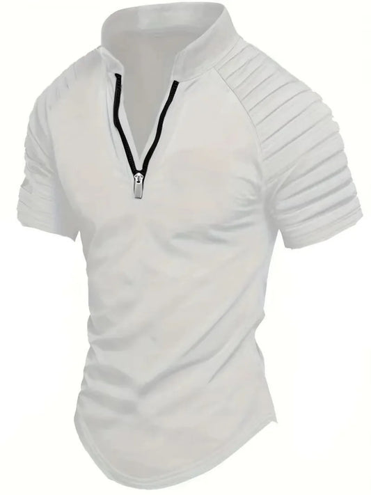 Mens Solid Color Polo Shirt Stylish Fit