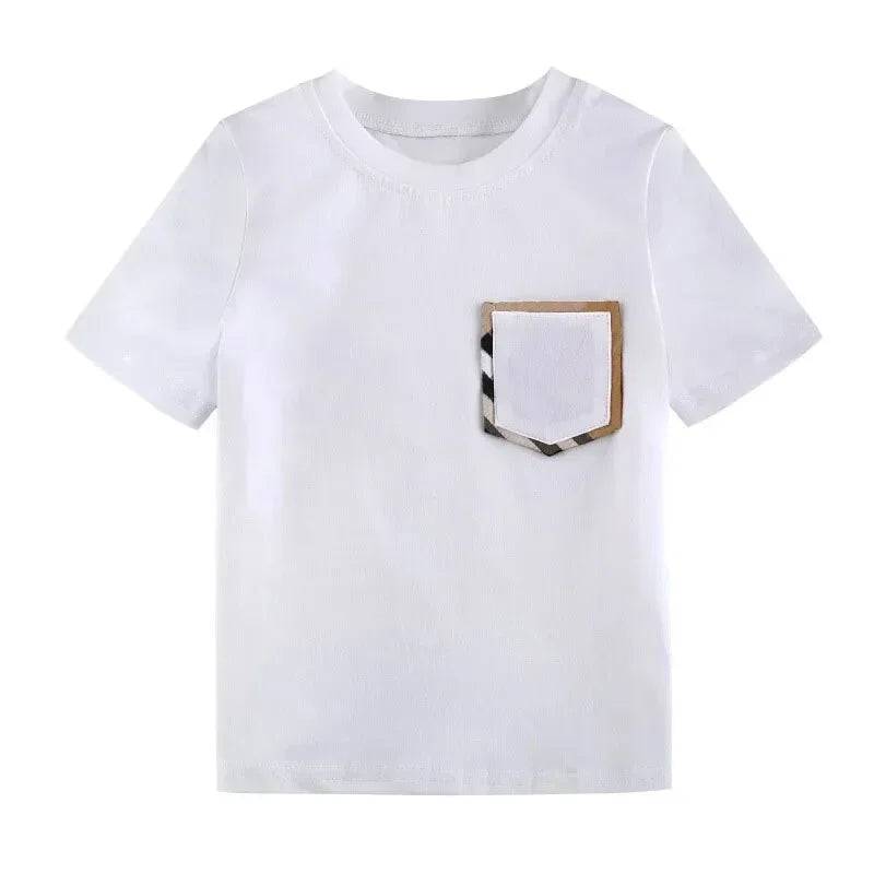 Designer Toddler White T Shirt With Pocket
