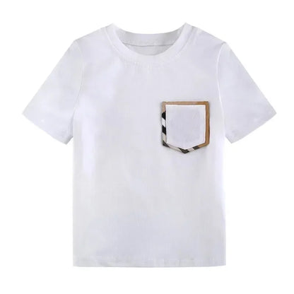 Designer Toddler White T Shirt With Pocket