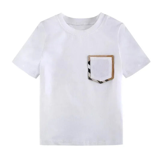 Designer Toddler White T Shirt With Pocket