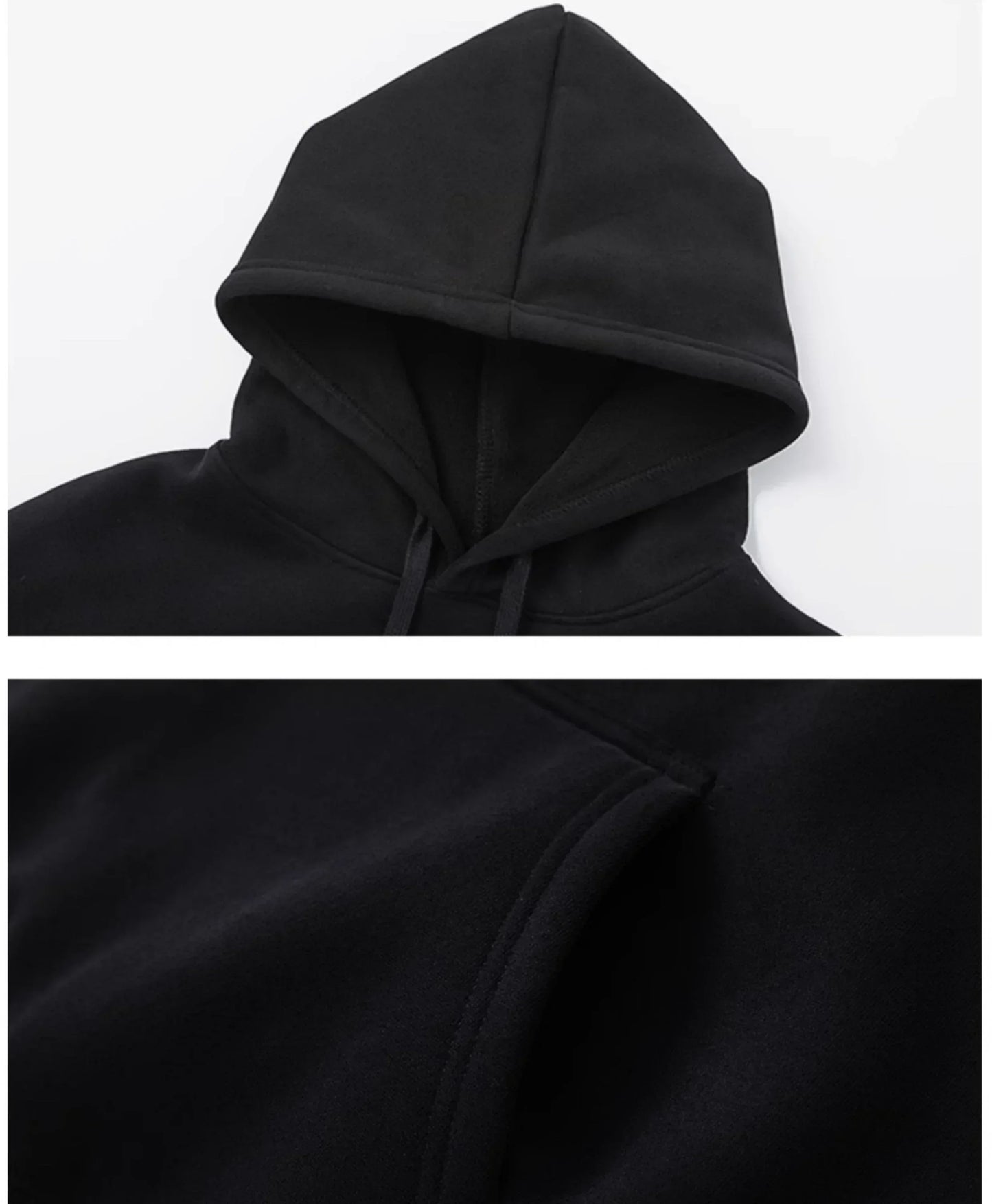 Classic black rose pattern hoodie with a cozy hood and soft fabric for comfortable wear