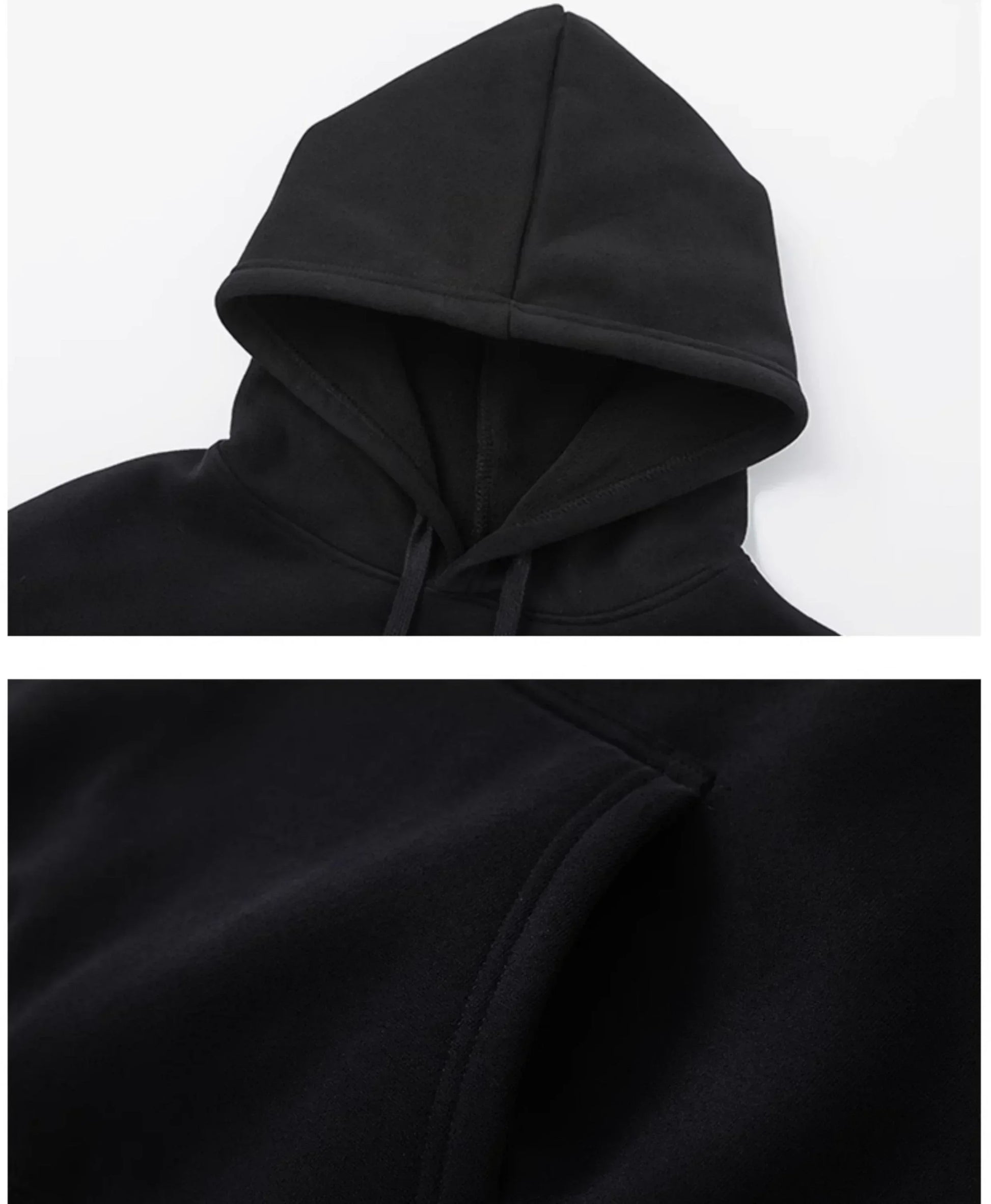 Classic black rose pattern hoodie with a cozy hood and soft fabric for comfortable wear
