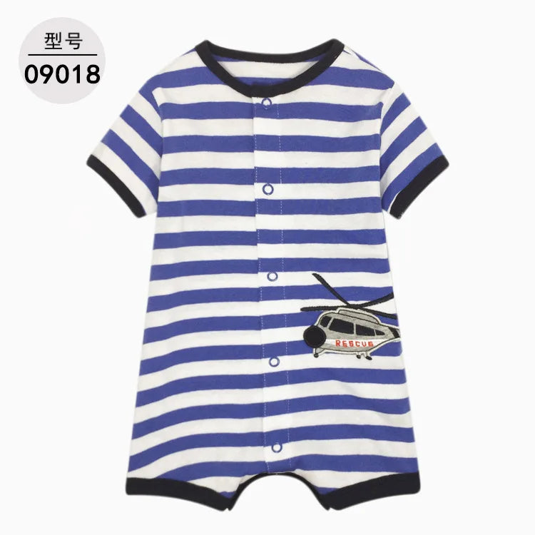 Summer Cartoon Baby Romper O - Neck Cotton Clothing