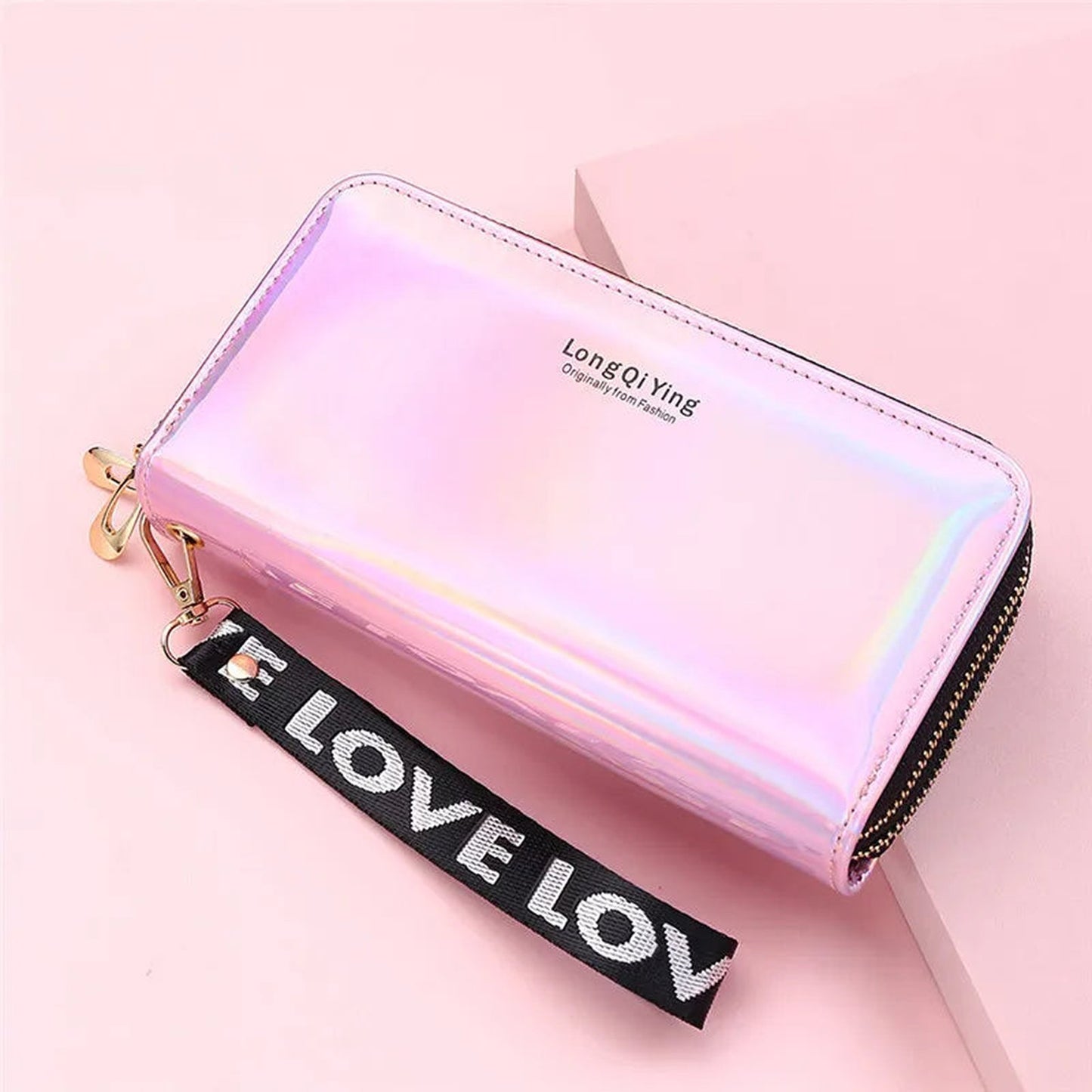 Womens Laser Wallet With Double Zipper