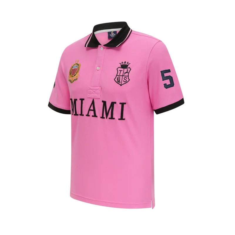 Miami Polo Shirts For Men Trendy Pink Style