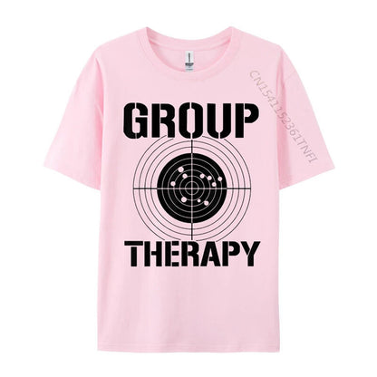 Retail Display of Retro Group Therapy Men’s Cotton T-Shirt