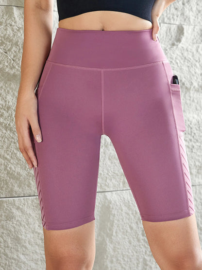 Womens High Waist Yoga Shorts With Pockets