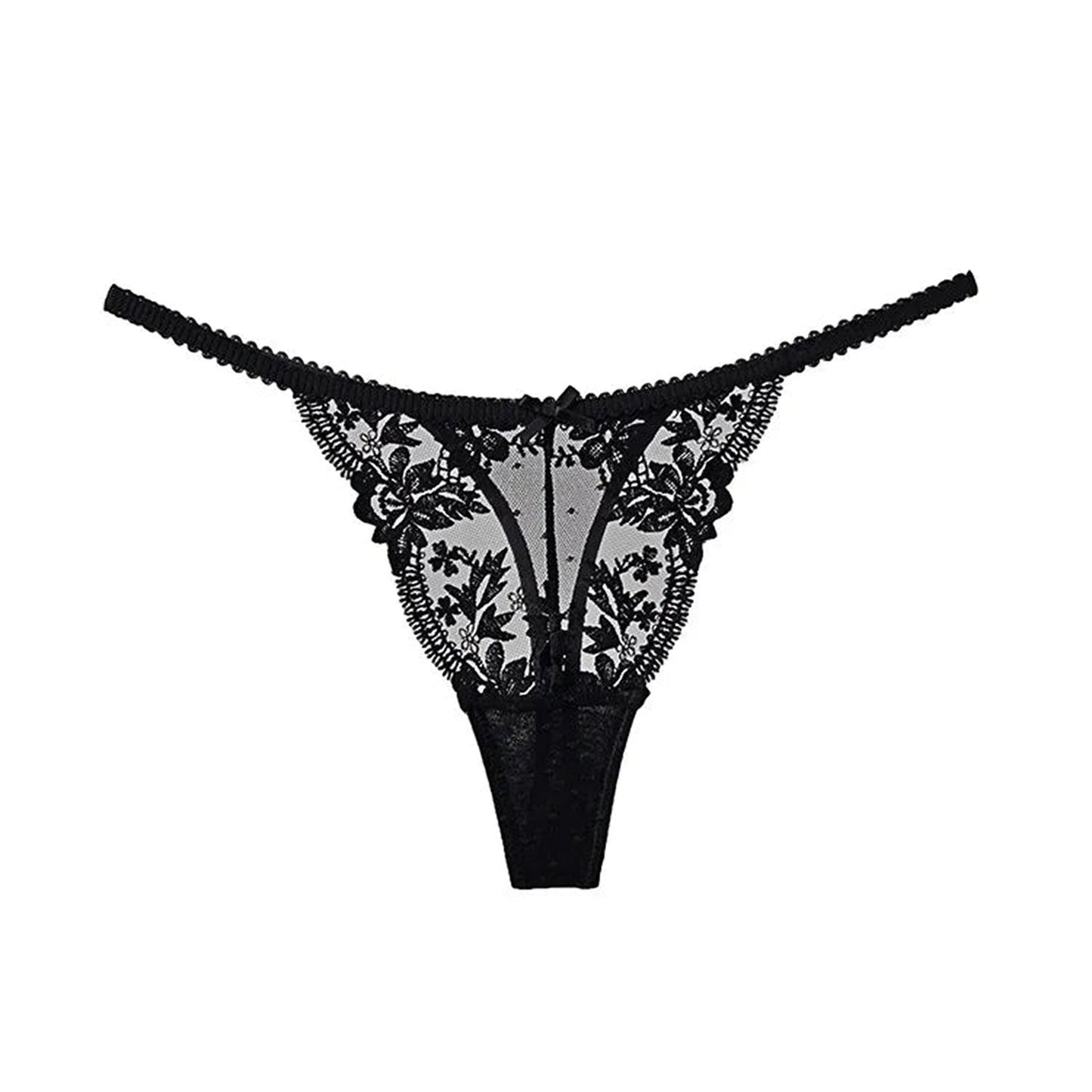 French Lace Christmas Tanga - High-Slit View - Size S-XL