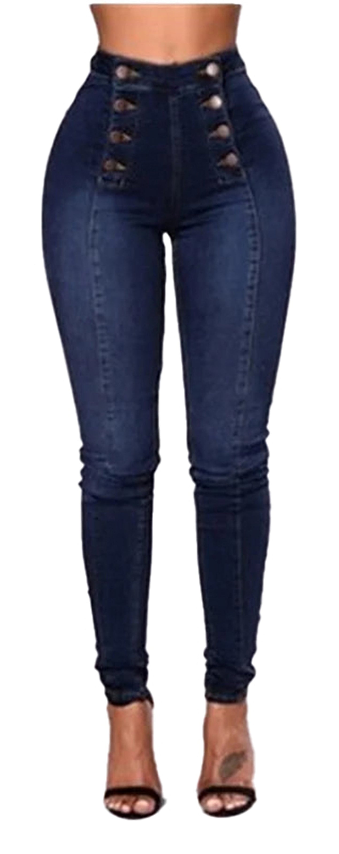 Vintage High Waist Skinny Jeans For Women
