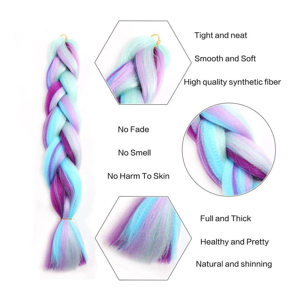 Purple Blue Braiding Hair Extensions