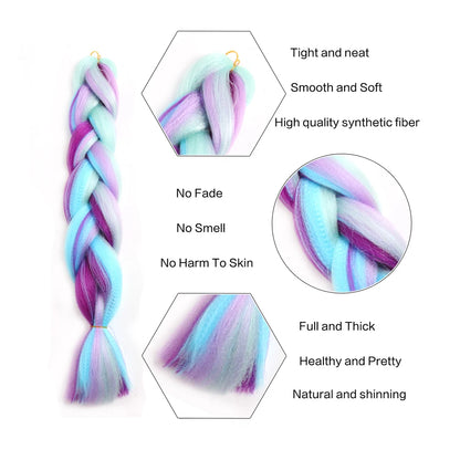 Purple Blue Braiding Hair Extensions