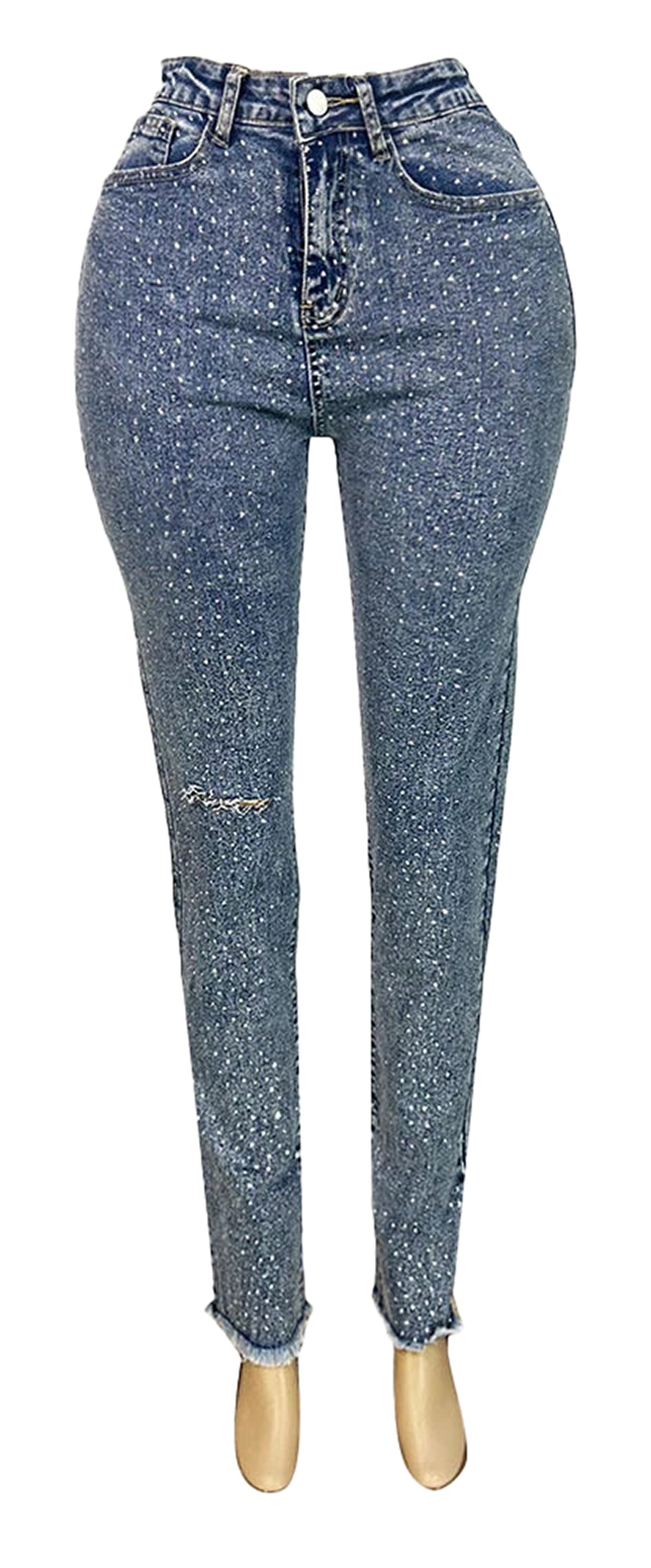 Womens Diamond Skinny Jeans For Chic Style
