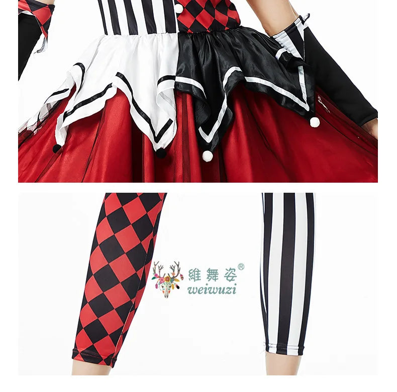 Halloween Costume: Red & Black Jester Set