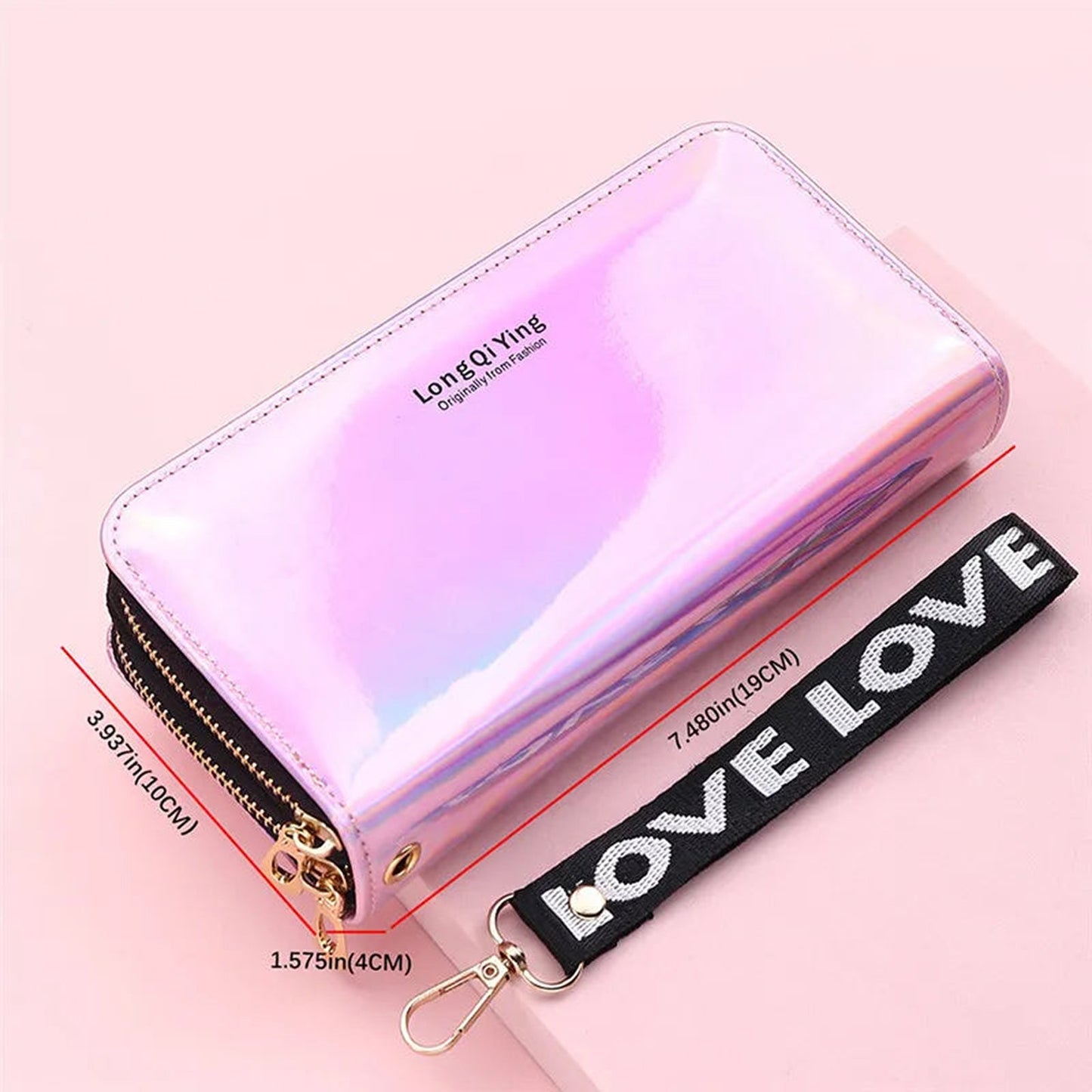 Womens Laser Wallet With Double Zipper