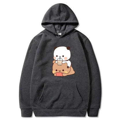 Kawaii Bubble Tea Hoodie Hanging on Rack