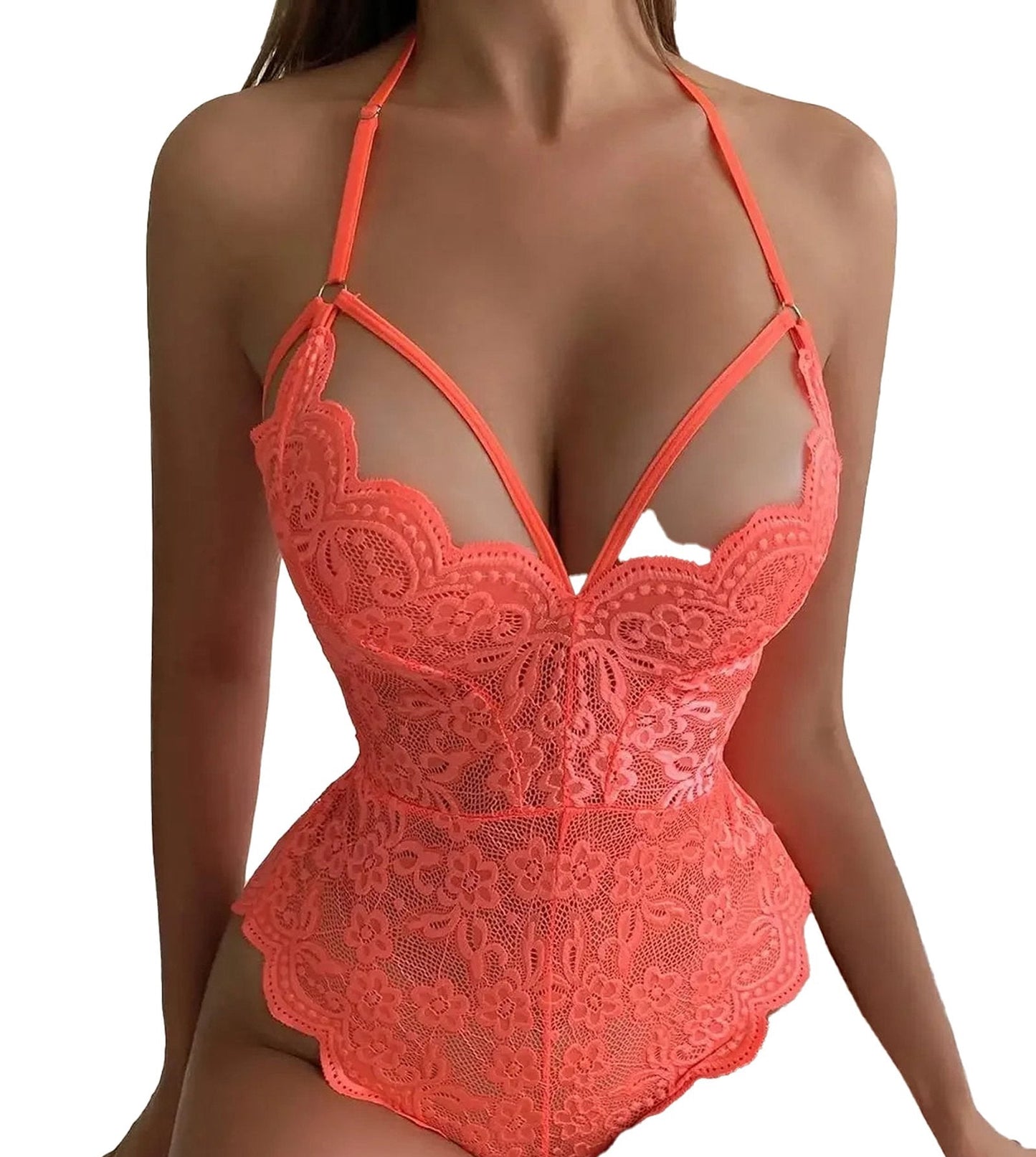 Sexy Floral Lace Lingerie Set Bodysuit