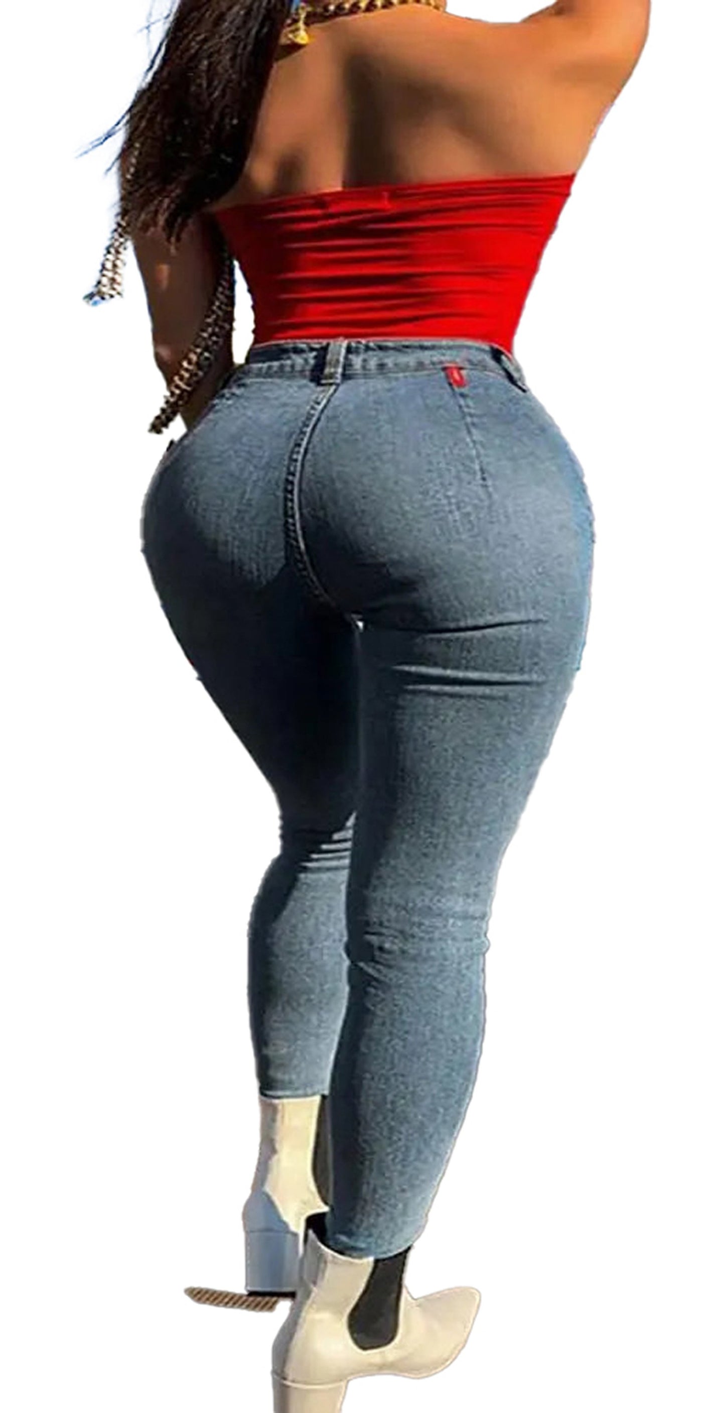 Women High Waist Skinny Jeans For Trendy Fit